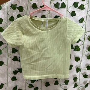 green crop top